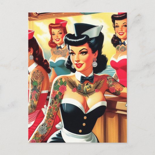 Carte Postale Retro Uniform Girls (Devant)