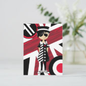 Carte Postale Retro Union Jack Mod Girl (Debout devant)