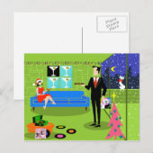 Carte postale Retro Urban Christmas Couple (Devant / Derrière)