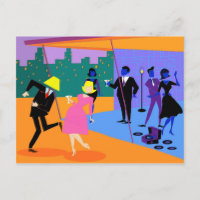 Carte postale Retro Urban Rooftop Party