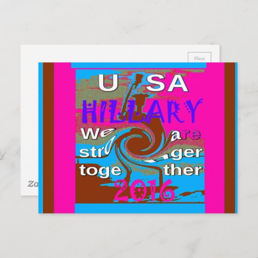 Carte Postale Rétro USA Plus Forts Ensemble Impression d'Art Abs (Devant / Derrière)