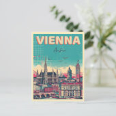 Carte Postale Retro Vienna City Autriche cadeaux skyline (Debout devant)