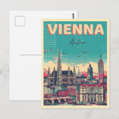 Carte Postale Retro Vienna City Autriche cadeaux skyline (Devant / Derrière)