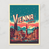 Carte Postale Retro Vienna City Autriche cadeaux skyline (Devant)