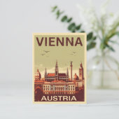 Carte Postale Retro Vienna City Autriche cadeaux skyline (Debout devant)