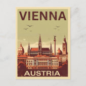 Carte Postale Retro Vienna City Autriche cadeaux skyline (Devant)