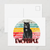 Carte Postale Retro Vintage Chat Noir Ew (Devant / Derrière)