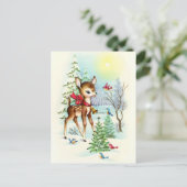 Carte postale Retro vintage Christmas deer (Debout devant)