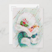 Carte postale Retro vintage Christmas lady (Devant / Derrière)