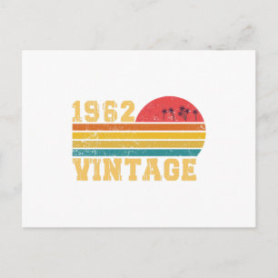 Carte Postale Rétro Vintage Coucher de soleil Anniversaire 1962