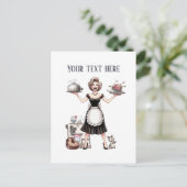 Carte Postale retro vintage dame ajouter du texte (Debout devant)