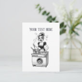 Carte Postale retro vintage dame ajouter du texte (Debout devant)