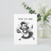 Carte Postale retro vintage dame ajouter du texte (Debout devant)