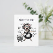 Carte Postale retro vintage dame ajouter du texte (Debout devant)