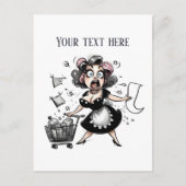 Carte Postale retro vintage dame ajouter du texte (Devant)