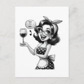 Carte Postale retro vintage dame ajouter du texte (Devant)