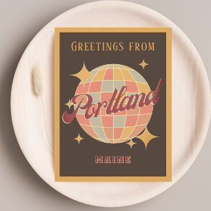 Carte postale rétro vintage de Portland Maine USA