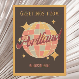 Carte postale rétro vintage de Portland Oregon Éta
