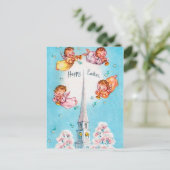 Carte postale rétro vintage de vacances de Pâques  (Debout devant)