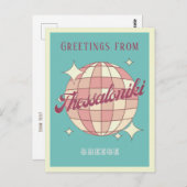 Carte postale rétro vintage de voyage à Thessaloni (Devant / Derrière)