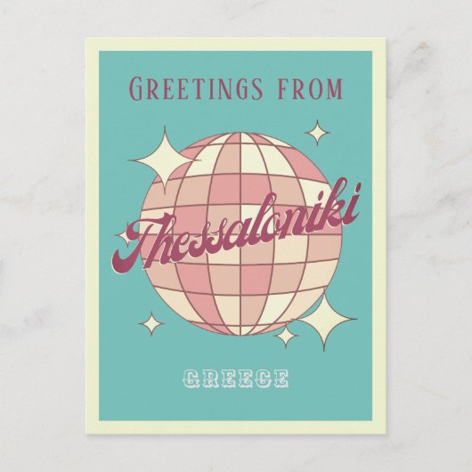 Carte postale rétro vintage de voyage à Thessaloni (Devant)