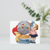 Carte postale Retro Vintage gaufre Valentine Holid (Debout devant)
