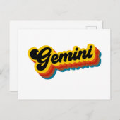 Carte Postale Retro Vintage Gemini (Devant / Derrière)