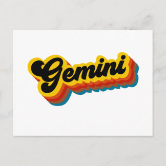 Carte Postale Retro Vintage Gemini