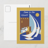 Carte Postale Retro vintage Îles grecques publicité Voyage (Devant / Derrière)