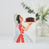 Carte postale rétro vintage mignonne dame gâteau p (Debout devant)