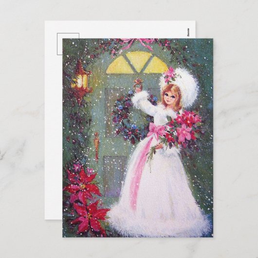 carte postale rétro vintage Noël (Devant / Derrière)