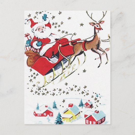 Carte postale rétro vintage Noël Père Noël (Devant)