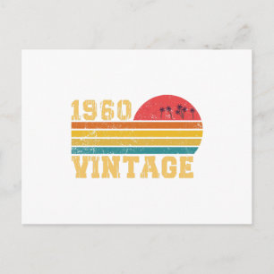 Carte Postale Retro Vintage Sunset 1960 Anniversaire