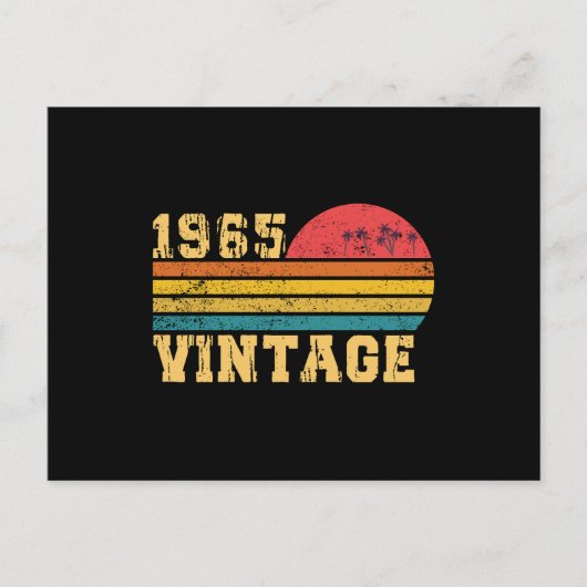 Carte Postale Retro Vintage Sunset 1965 Anniversaire (Devant)