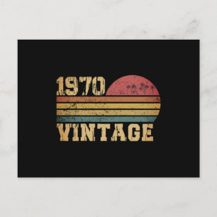 Carte Postale Retro Vintage Sunset 1970 Anniversaire