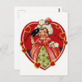 Carte Postale retro vintage Valentine (Devant / Derrière)