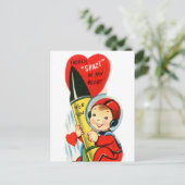 Carte Postale rétro vintage Valentine espace garçon (Debout devant)