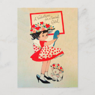 Carte postale Retro Vintage Valentine filles