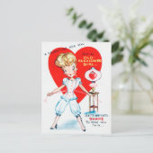 Carte postale Retro Vintage Valentine Lady (Debout devant)