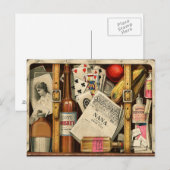Carte postale Retro Vintage voyage Suitcase (Devant / Derrière)