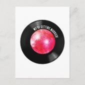Carte Postale Retro Vinyl Record Pink Disco Ball Enregistrer la (Devant)