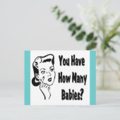 Carte Postale Retro Vous Avez Combien De Bébés ? (Debout devant)