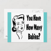 Carte Postale Retro Vous Avez Combien De Bébés ? (Devant / Derrière)