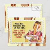 Carte Postale Rétro woman cooking Postcard (Devant / Derrière)