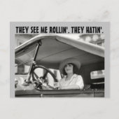 Carte Postale retro WOMAN IN classic CAR FUNNY Postcard (Devant)