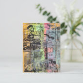 Carte Postale Retro Woodworking Men Mixed Media Collage (Debout devant)