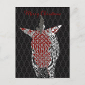 Carte postale Retro Zebra Noir Noël (Devant)