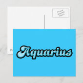 Carte Postale Rétro Zodiac Aquarius (Devant / Derrière)