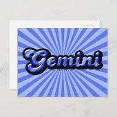 Carte Postale Rétro Zodiac Gemini (Devant / Derrière)