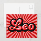 Carte Postale Retro Zodiac Leo (Devant / Derrière)
